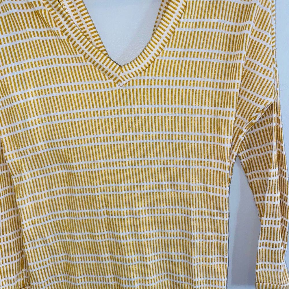 Daytrip Mustard and Cream Striped Knit Top